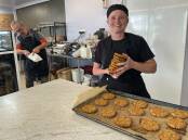 Family recipe. Rebecca Walker with a tray of freshly baked Anzac biscuits. Beca Bakes will be open from 4am Anzac Day for coffee and a family recipe biscuit. Picture Heath Forsyth 