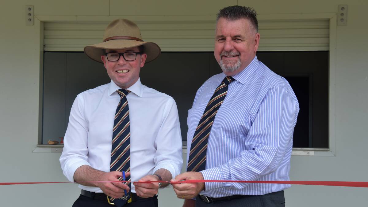 GOOD SPORTS: Northern Tablelands MP Adam Marshall and Uralla Shire mayor Michael Pearce at the official opening of the new and improved sporting complex.