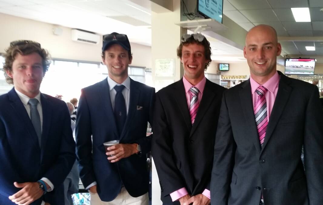 Smart: Tom Wauch, Daniel McDouall, Nick Blomfield and Denver Osland at last year's Armidale Cup races.