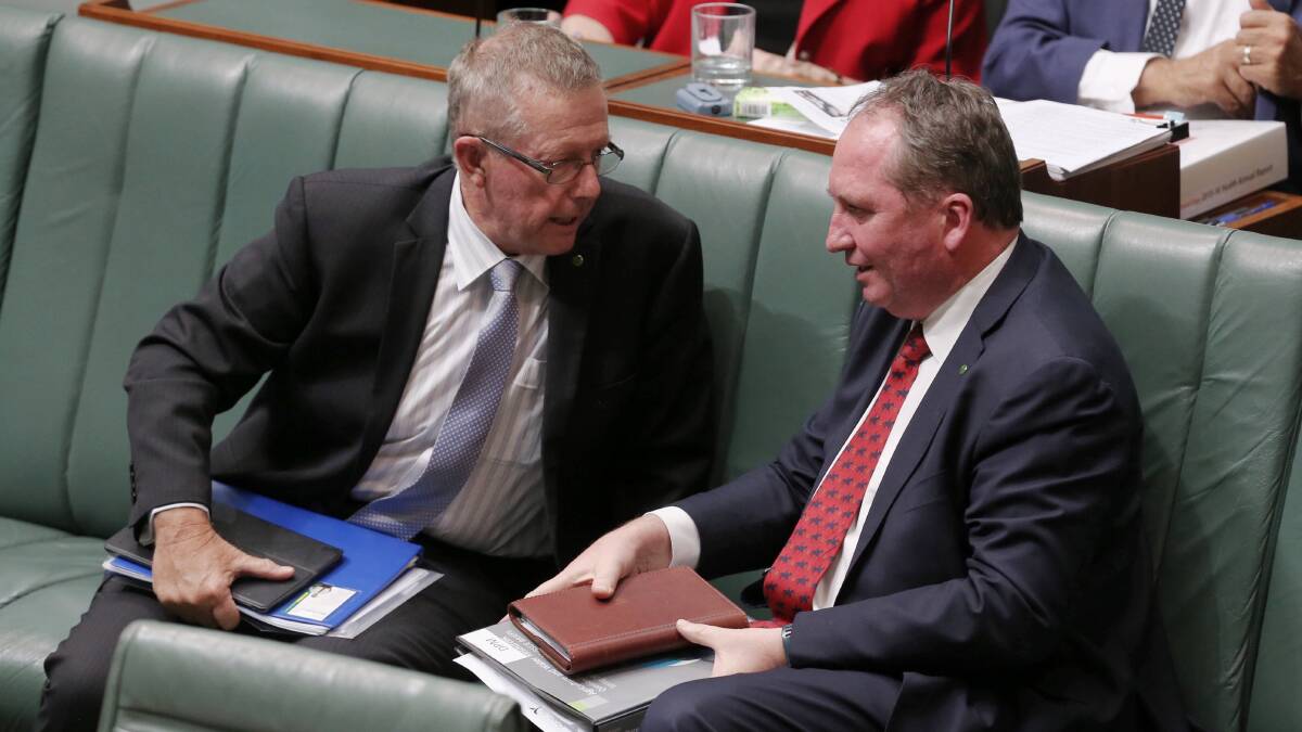MOVEMENT: Mark Coulton and Barnaby Joyce will discuss funding Youth Insearch with the Social Services Minister Christian Porter. Photo: Andrew Meares