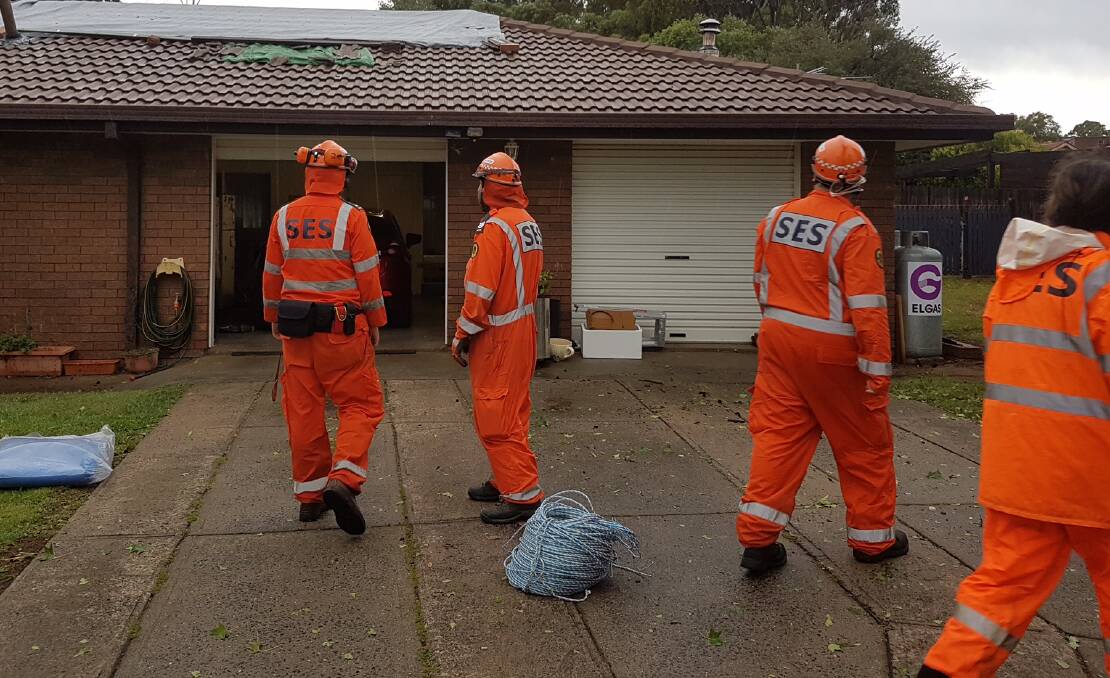 Emergency call out: SES crews were called to 30 jobs in Armidale after storms rolled through on Friday night. Photo: SES Namoi Unit