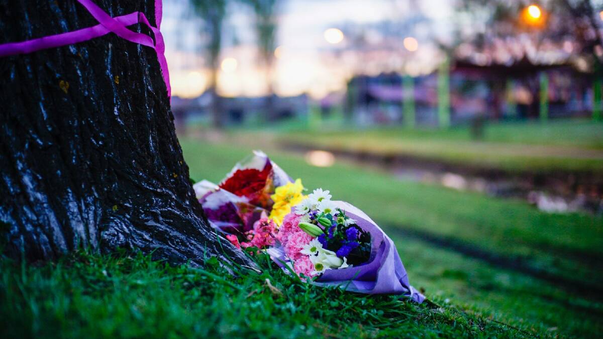 Terrible tragedy: Tributes left at the creek in Curtis Park, Armidale, where a three-year-old girl drowned on September 11, 2016. Photo: Matt Bedford