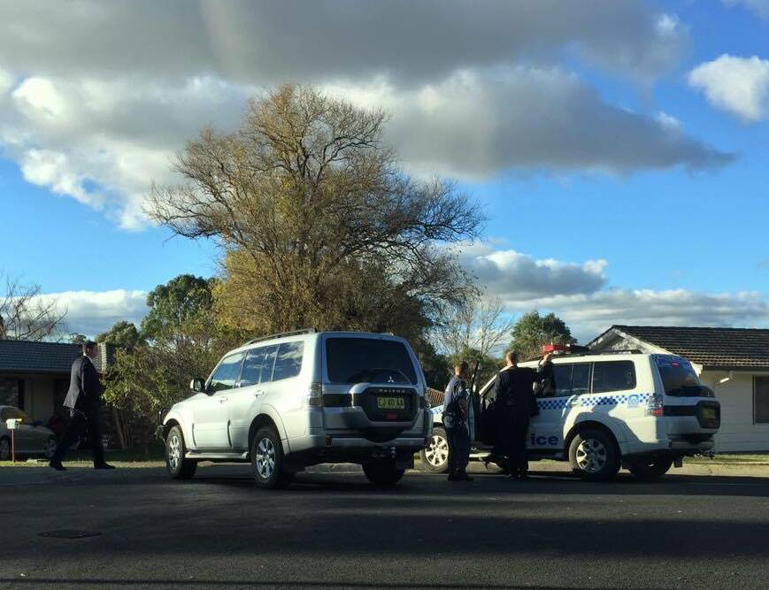 Search on: Detectives and police at the scene of the search for Kenneth Pitt who was spotted in Bailey Cr, Armidale, on Wednesday afternoon. Photo: Madeline Link