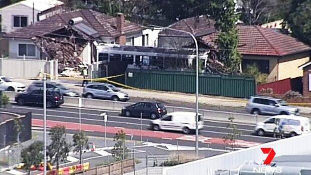 Police are looking into the crash, the bus driver was taken to hospital for tests. Photo: Seven News