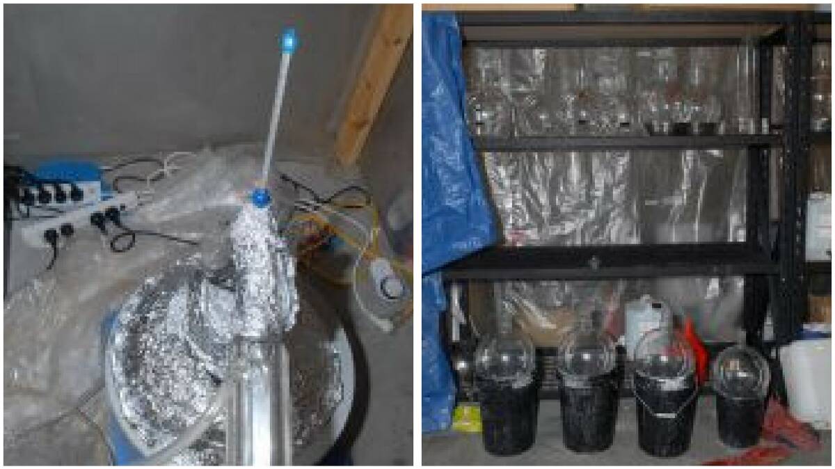 Drug-making and lab equipment discovered in Hume. Photo: Supplied