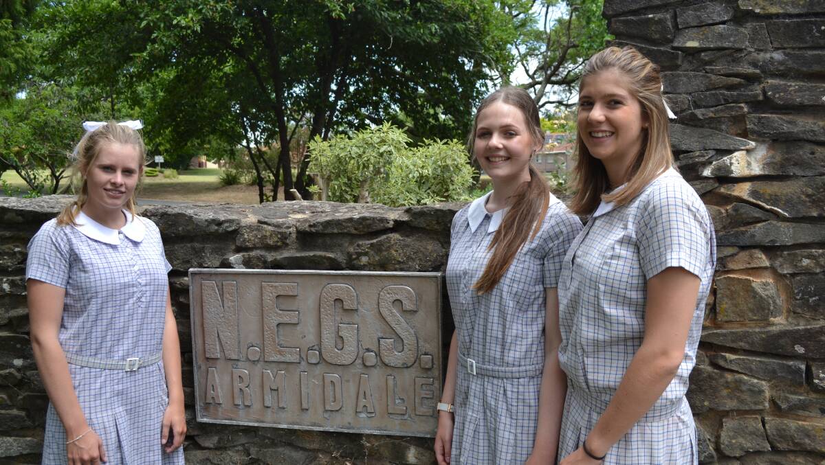 SUCCESS: From left, Year 12 NEGS students Emily Farrar, Isabella Cameron and Sophie Uren all very happy with their HSC results. It's a similar story for Year 12 students at Armidale's other high schools.