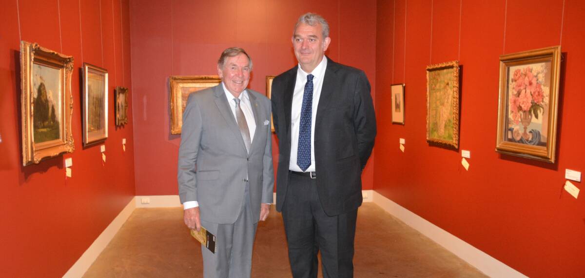 Gale family member Clive Austin with NERAM director Robert Heather at Friday evening's special function.
