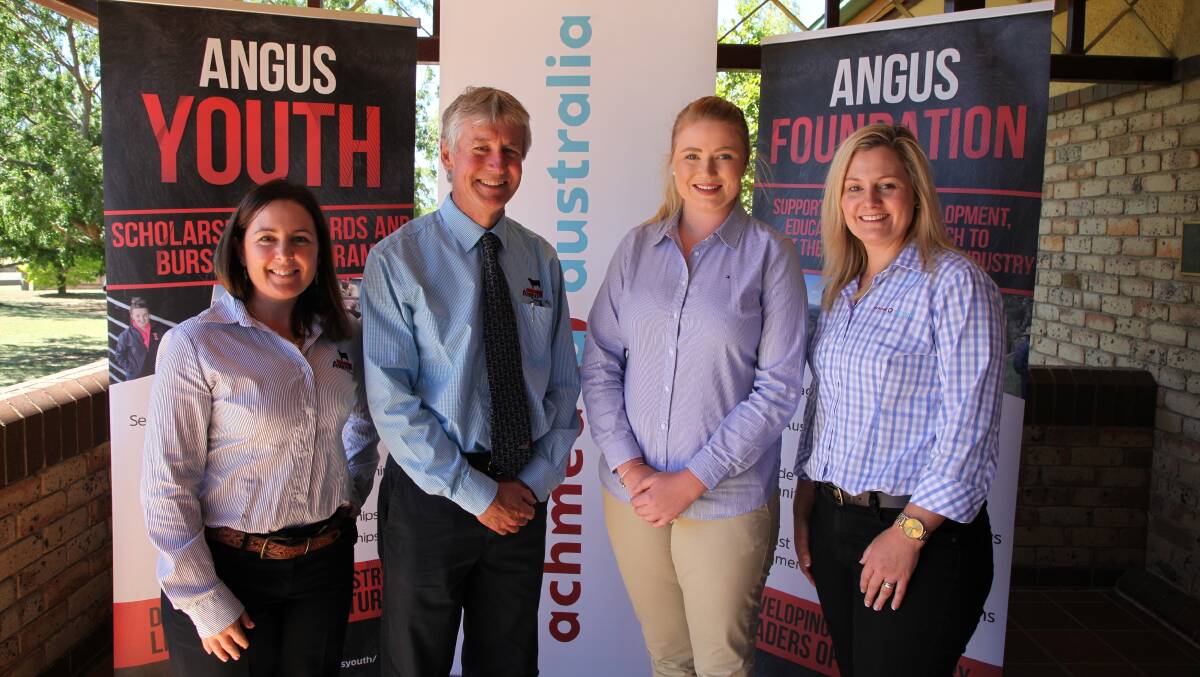Candice Liddle, Peter Parnell, Emma Thomas and Jasmine Ramage at Thursday's launch in Armidale.