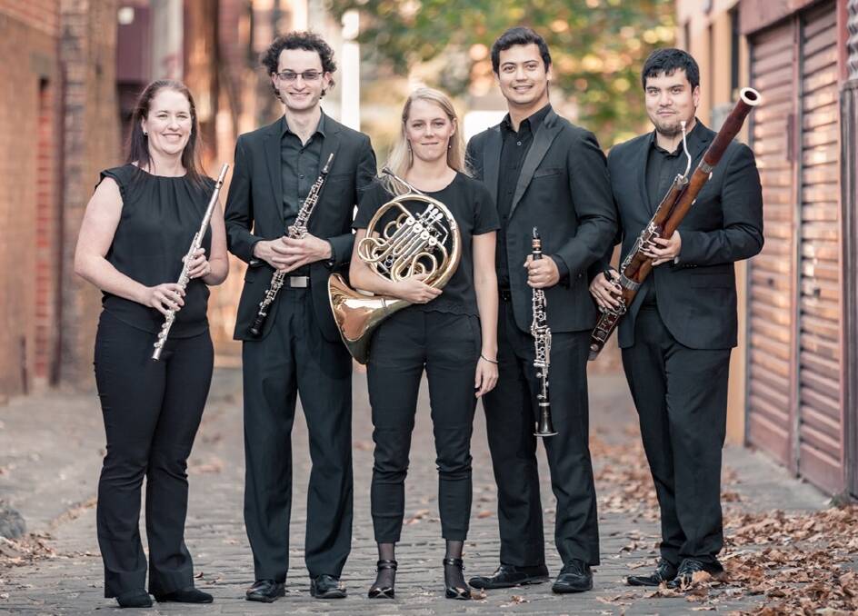 MEET THE BAND: Kate Proctor (flute), David Reichelt (oboe), Rebecca Luton (French horn), Lloyd Van’t Hoff (clarinet) and Matthew Kneale (bassoon).