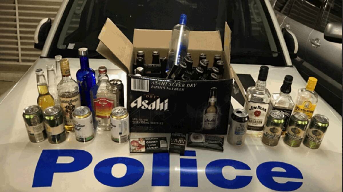 Police confiscated alcohol from underage drinkers on New Year's Eve in the city.