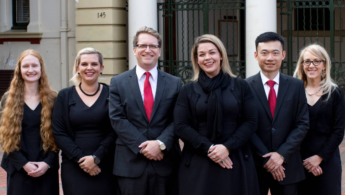 Bethany Richmond (Legal Support Officer), Bailie Rolff (Administration Assistant), Elliot Lloyd (Solicitor), Terri King (Principal Solicitor), Stanley Tao (Solicitor) and Sandy Watt (Coordinator). 