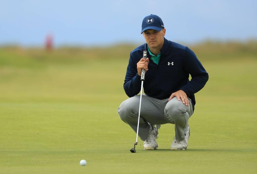 Jordan Spieth of the United States prepares to putt on the 3rd during previews ahead of the 145th Open Championship at Royal Troon on July 12, 2016 in Troon, Scotland. (Photo by Mike Ehrmann/Getty Images)