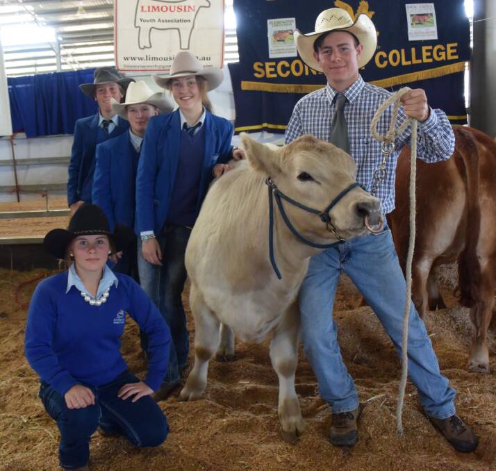 O'Connor College students (from left) Skye Danieli, Will Wood, Keshina Blackman, Bianca Daniel and Cameron Hull at the annual Beef Fest in Armidale.