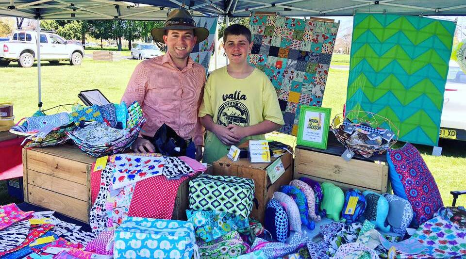Northern Tablelands MP Adam Marshall with Jackson at the Armidale Farmers Markets over the October long weekend.