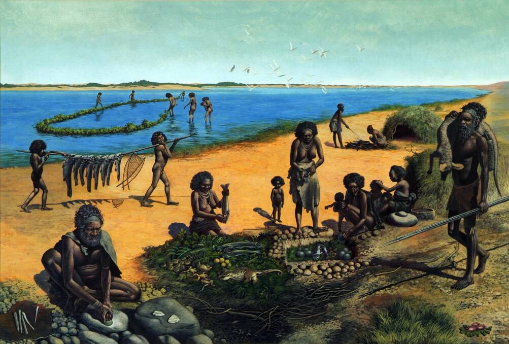 Snapshot of the past: The discoveries at Lake Mungo have allowed artists to recreate a picture of life as it was at the lake 40,000 years ago.