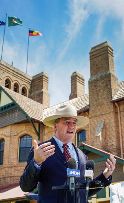 BIG MOVER: Deputy Prime Minister Barnaby Joyce at the Univsersity of New England on Friday Photo: MATT BEDFORD