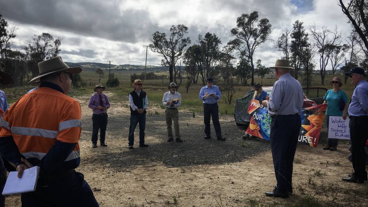 CONSULTATION: Armidale Regional Council administrator Ian Tiley and Council's new chief executive Peter Dennis were on site to meet with demonstrators. 
