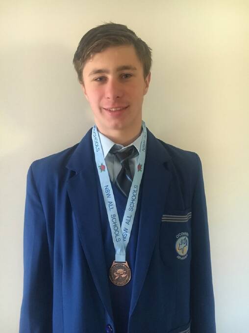 PODIUM FINISH: Mitch Hayden finished with a bronze medal at the NSW All Schools last week. 