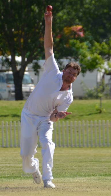 LINE AND LENGTH: Hillgrove's Adam Thurlow hit the ground running with a wicket from his first ball in Sunday's Armidale District Cricket final against Easts. 