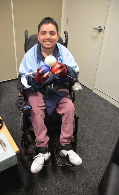 LIVING HIS DREAM: Zac Ahoy's sport of boccia has earned him a spot to compete in New Zealand. He hopes to make it to the Paralympics one day. 