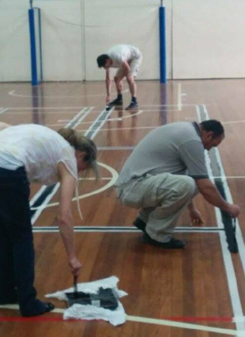 Renovations at the PCYC ahead of this Sunday's fencing event. 
