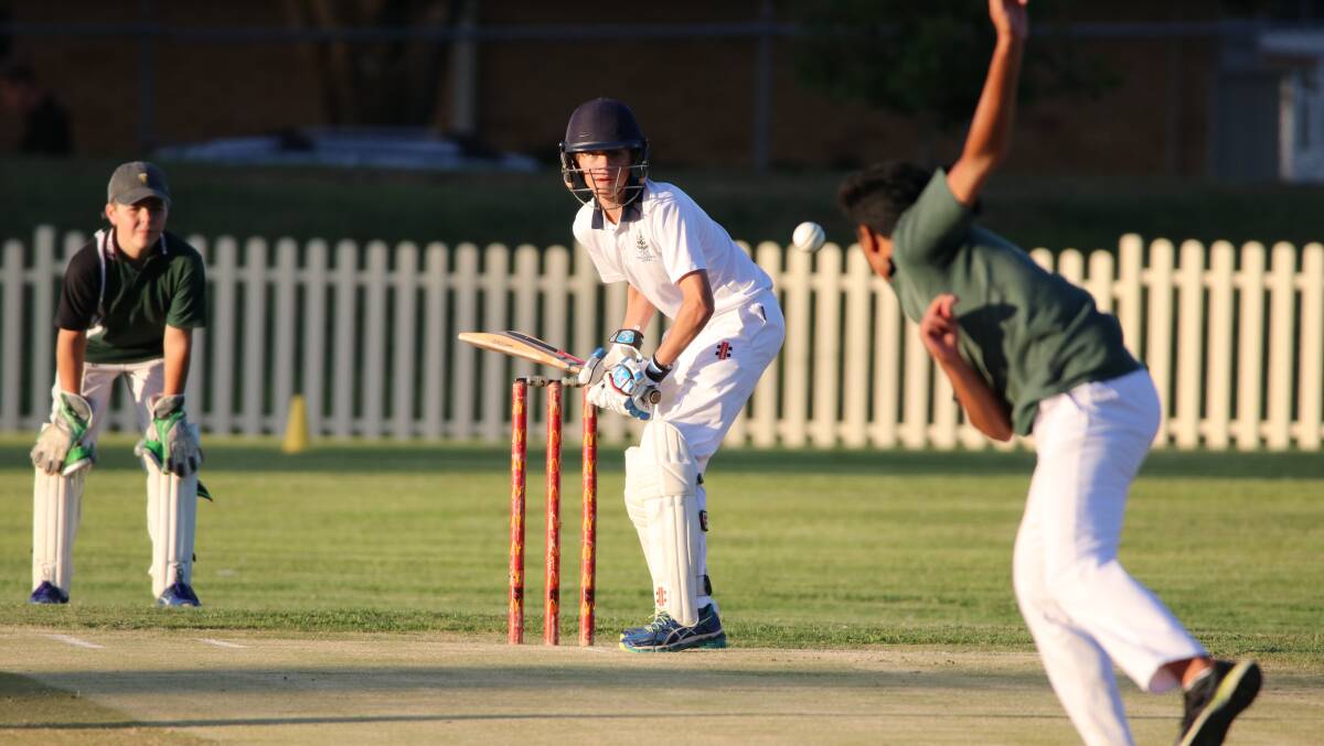 FINALS READY: Toby Smith batting for The Armidale School in their TOAD Cup match against Duval High School last Friday at the Sportsground. They now face O'Connor in the decider. Photo: Helen Dennis. 