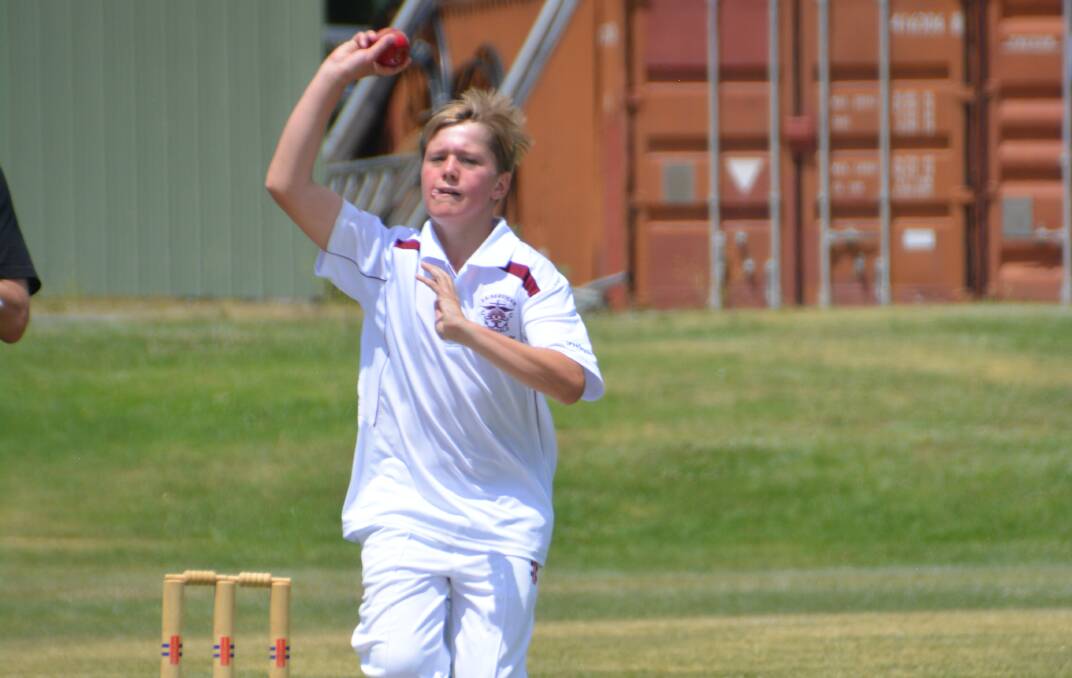 Alex Barlin bowling in junior cricket over the weekend. 
