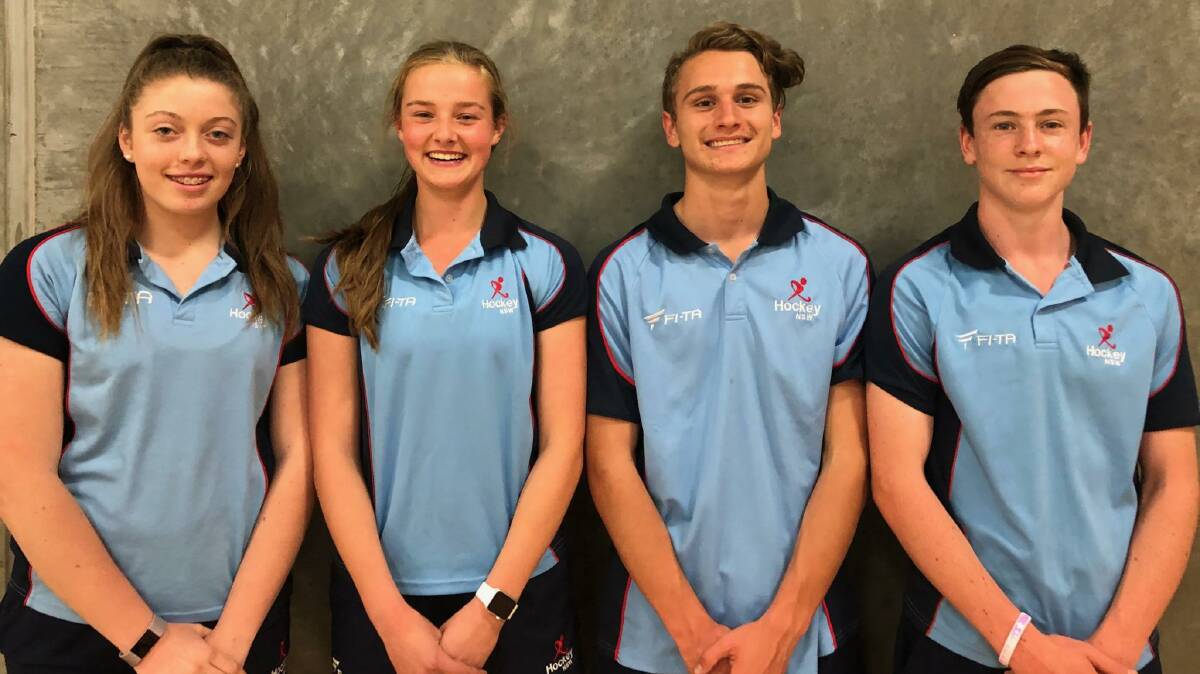 NEXT LEVEL: Chelsea Thornton, Lily Neilson, Jake McCann and Nathan Czinner will play for under 15 NSW teams at the National Indoor Championships next year. 