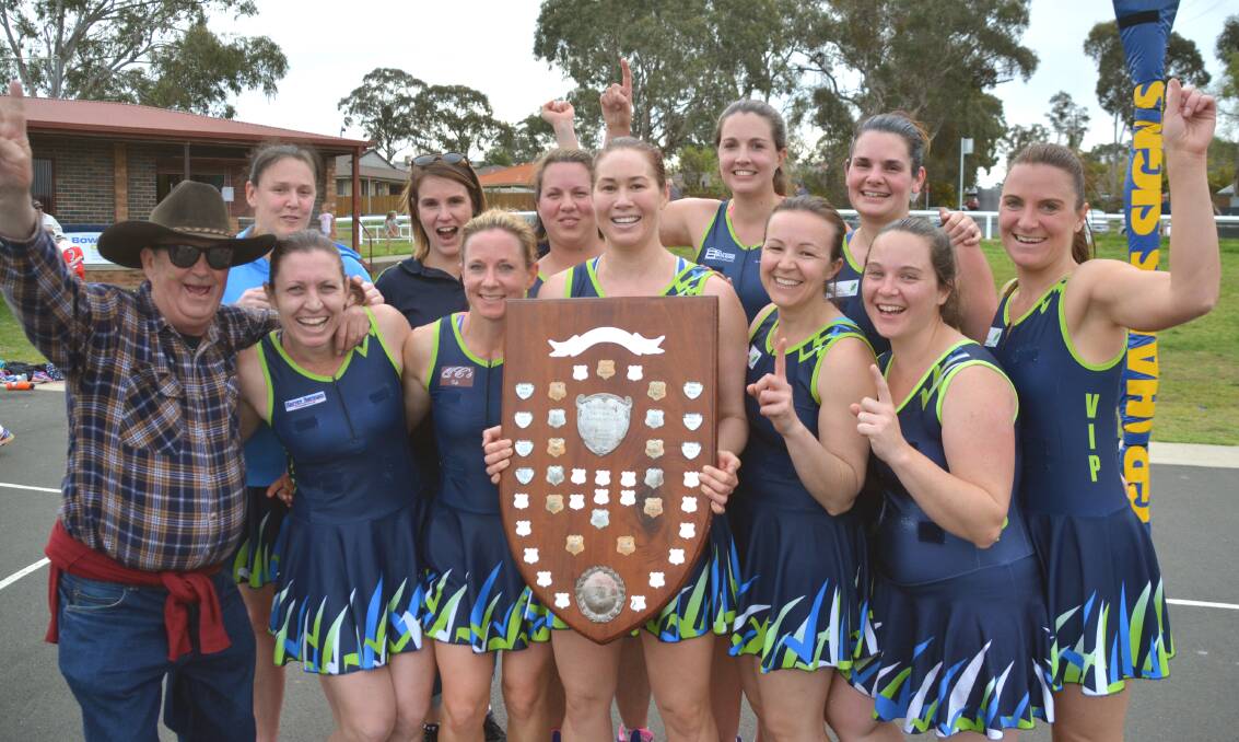 NAIL BITING FINISH: VIP Pulse claimed a tight and exciting 43-42 victory against fellow club team VIP Cougars to win the first division Armidale District Netball Association trophy in Saturday's grand final. 