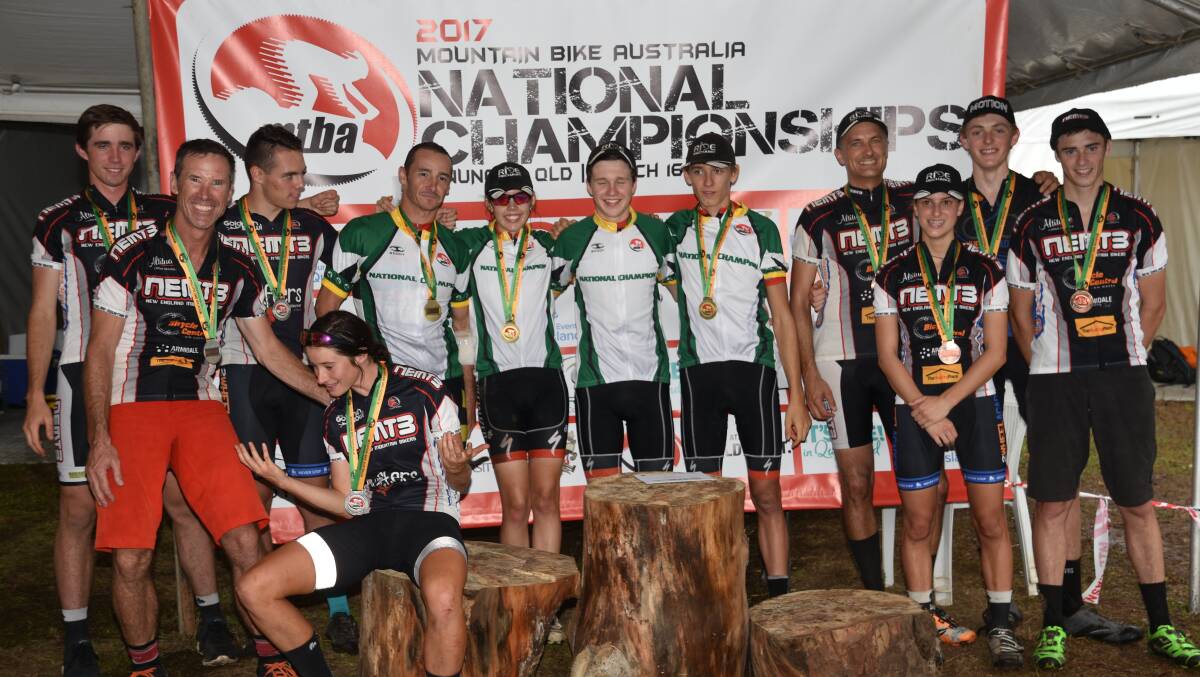 CHAMPION TEAM: New England Mountain Bikers and 2 Wheel Academy members flew above the pack in three of the country's top competitions. 