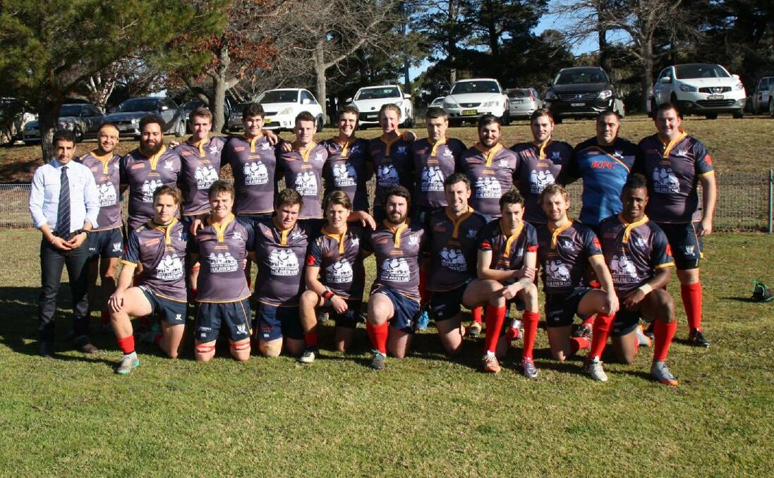 SOLDIER ON: The Armidale Blues first grade team wore special jerseys in honour for former player Michael Fussell which were auctioned off for charity Soldier On. 