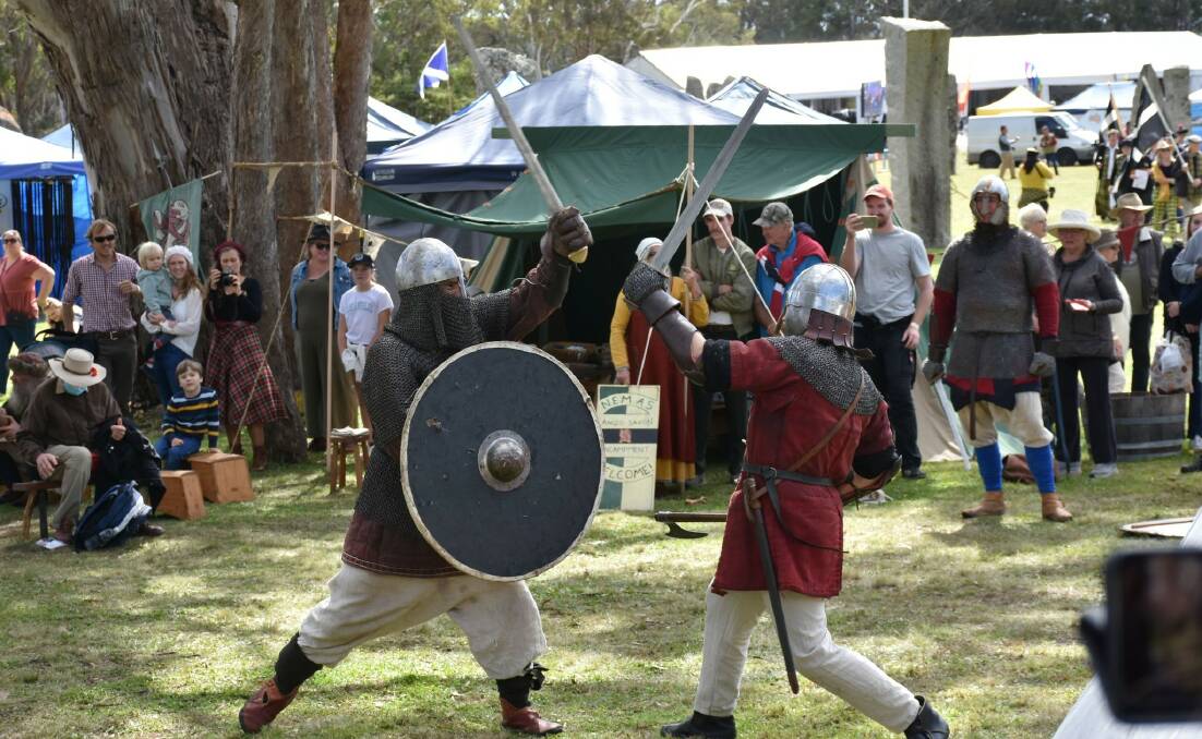 Medieval combat re-enactments will be one of the many draws of this year's Australian Celtic Festival in Glen Innes May 2-5. Picture supplied. 