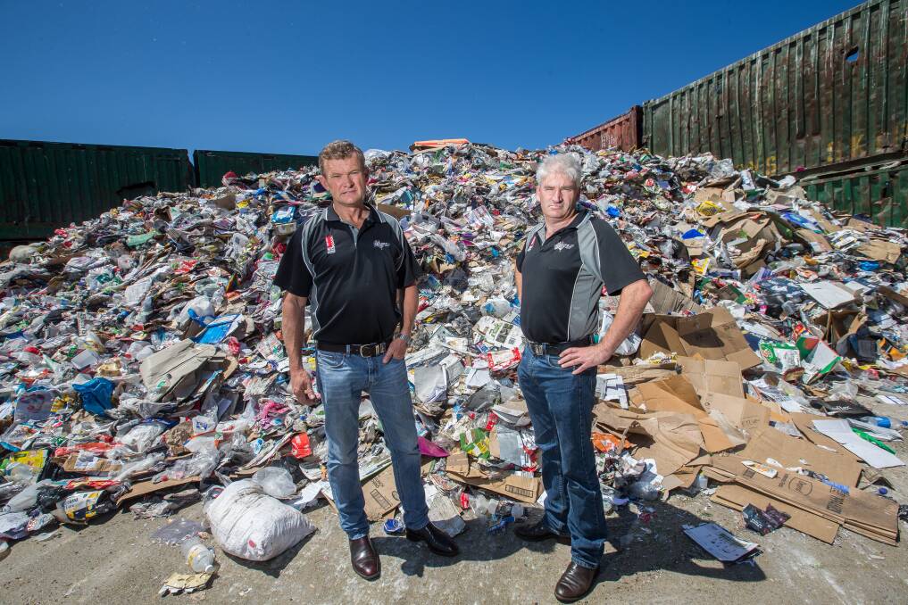 Wheelie Waste managing director Gary Barton and general manager Chris Philp are concerned recycling will end up in landfill. Picture: Christine Ansorge