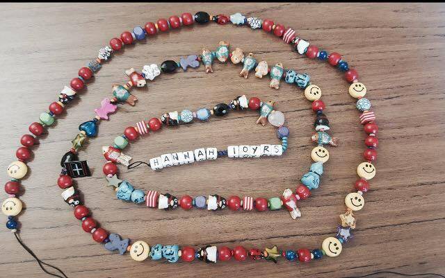 Hannah Whitton's heart beads.