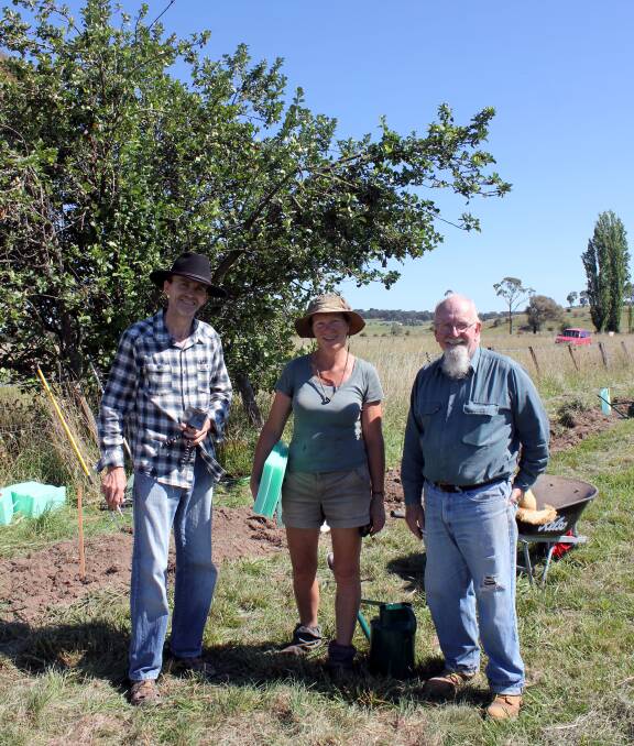 REVEGETATION: Earth Funerals director Kevin Hartley and Banded Bee Farm property owners Jane Pickard and Ray South plan to restore 50 per cent of the property and area near the burial ground back to native vegetation.