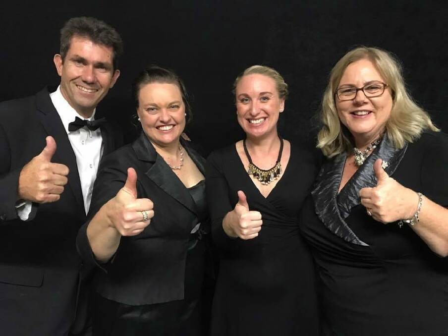 CANCER COUNCIL STARS OF ARMIDALE: New England North West Cancer Council staff Paul Hobson, Kate Dubois, Dimity Betts, Shaen Fraser dressed to impress at the Stars of Tamworth Dance for Cancer event earlier this year.