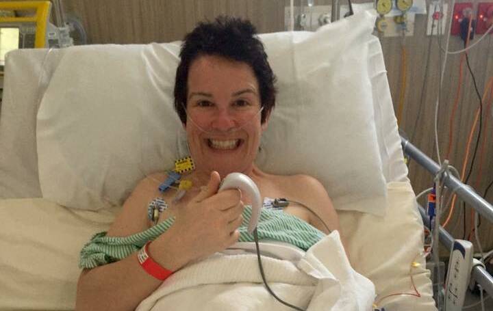 Ms Lloyd is all smiles after her surgery to relieve the pain in her leg was a success. 