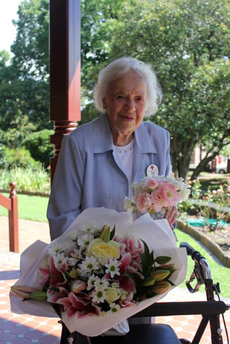 BIRTHDAY CELEBRATIONS: Red Cross volunteer Joyce Gow celebrates her 99th birthday on Friday. Mrs Gow has volunteered for the Armidale Red Cross branch for 20 years and loves helping the community.