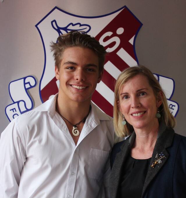 AIM HIGH: Armidale High School student Jesse Streeting and principal Carolyn Lupton. Jesse has been selected to represent the region at 2017 YMCA NSW Youth Parliament.