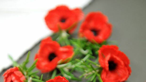Remembrance poppies commemorate military personnel who died in war.