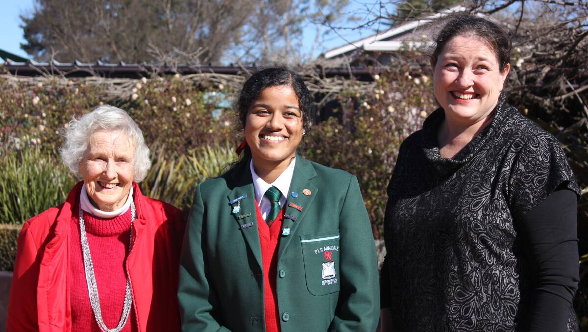 130TH ANNIVERSARY: Judy Lewis, Ragavi Jeyakumar and Kylie Alcorn have all been students of Presbyterian Ladies' College in Armidale.
