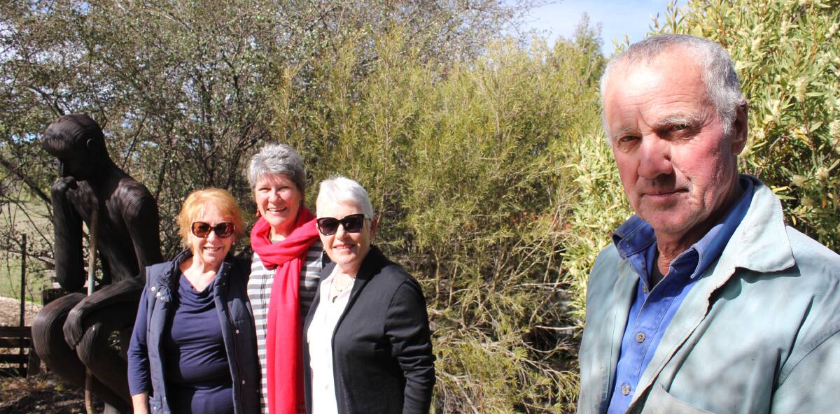 Friends of NERAM event organisers with sculpture artists Francois Jaggi in the garden at his home where the event will be held this weekend.