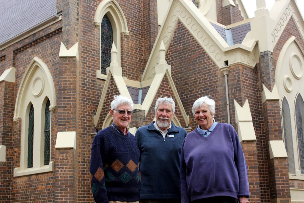 MILESTONE CELEBRATED: Reverend Robert Luxton, church elder Des Bowlay and church council chairperson Margaret Waters are planning a special service for the 40th anniversary of the Uniting Church of Australia in Armidale.
