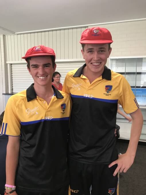 Nick Page and Jackson Gwynne in their Central North caps.