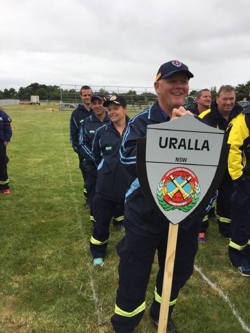 OUT IN FRONT: Uralla Fire Station Captain Rodney Hargrave at the Australasian Firefighters Championships in New Zealand, in November last year. Photo: Supplied