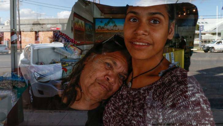 Walgett High School student, Keria Fernando,16, with her grandmother, Iris Fernando.  Photo: Peter Rae