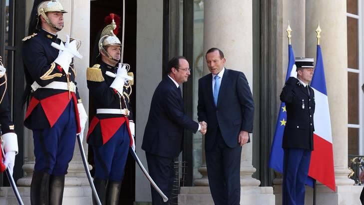 Met: Francois Hollande and Tony Abbott. Photo: Andrew Meares