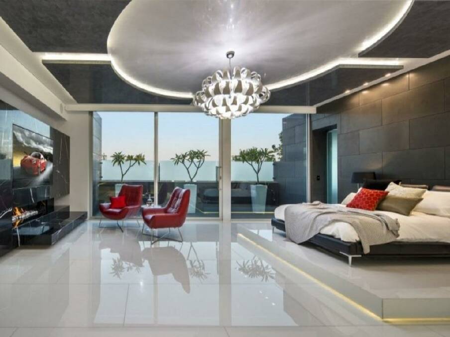 One of the bedrooms in the 6 Benson Avenue, Toorak mansion. Photo: Supplied