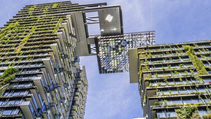 The One Central Park development at Broadway, Sydney, uses recycled water on its open space and green wall. Photo: Manfred Gottschalk