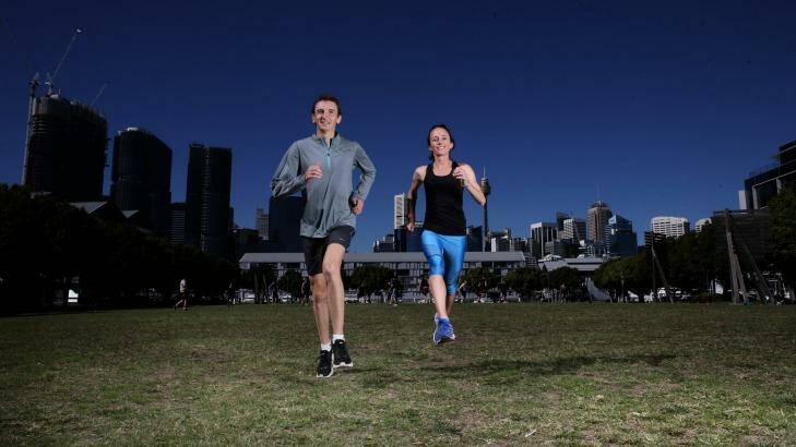 Michael Shelley and Lisa Weightman are long distance runners who have competed in Olympics and Commonwealth Games and are now running in the SMH Half Marathon. Photo: Louise Kennerley
